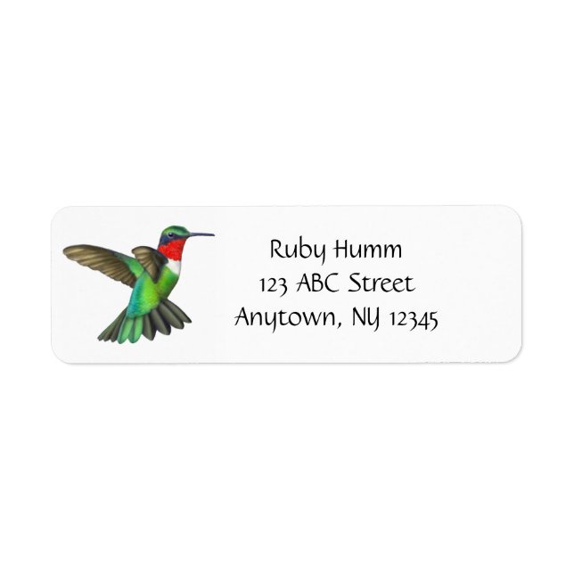 Anpassbare Ruby Throated Hummingbird-Kennzeichnung (Vorne)