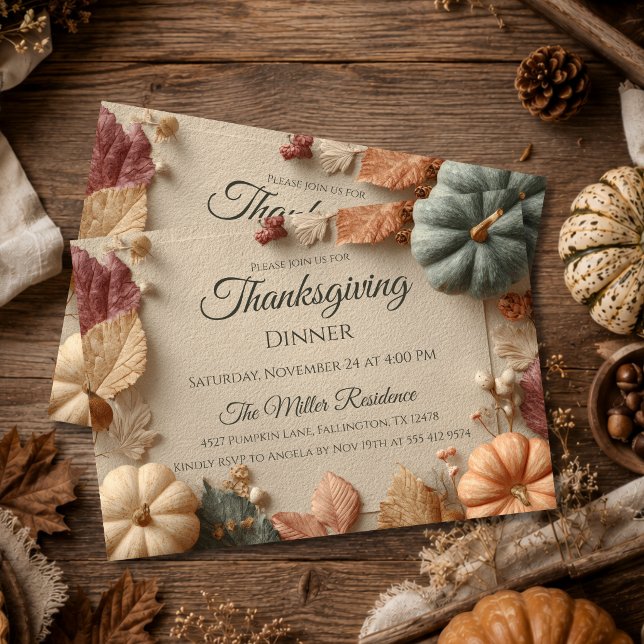 Anpassbare rustikale Herbst-Erntedank-Einladung Einladung (Von Creator hochgeladen)