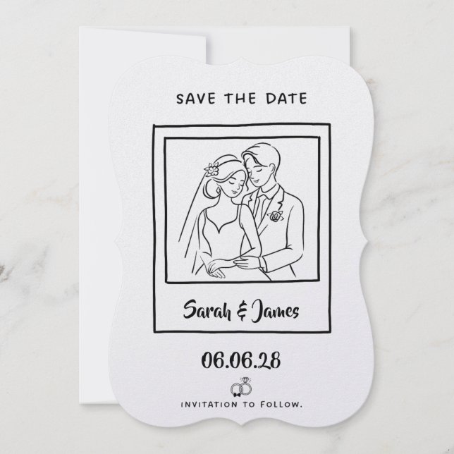 Anpassbare Save-the-Date-Karten  Braut Bräutigam Save The Date (Vorderseite)