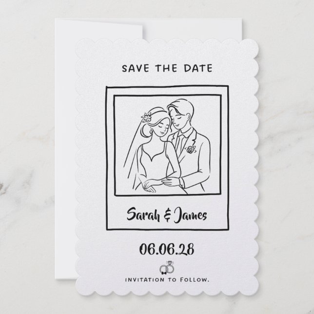 Anpassbare Save-the-Date-Karten  Braut Bräutigam Save The Date (Vorderseite)