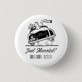 Anpassbare Schaltfläche für die Hochzeit von Retro Button