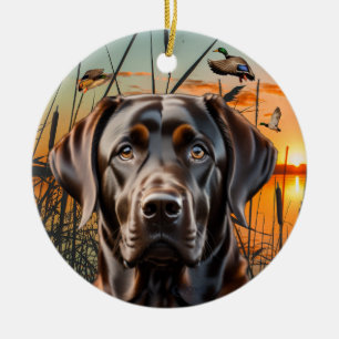 Anpassbare Schokolade Labrador Ornament