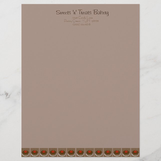 Anpassbare Schokoladenkuchen-BäckereiLetterhead Briefbogen (Vorderseite)