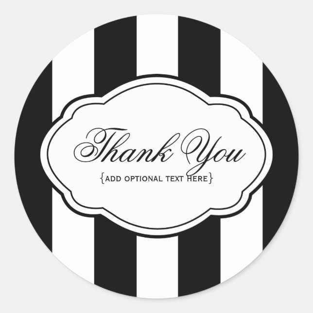 Anpassbare Schwarz/Weiß-Aufkleber Runder Aufkleber (Vorderseite)