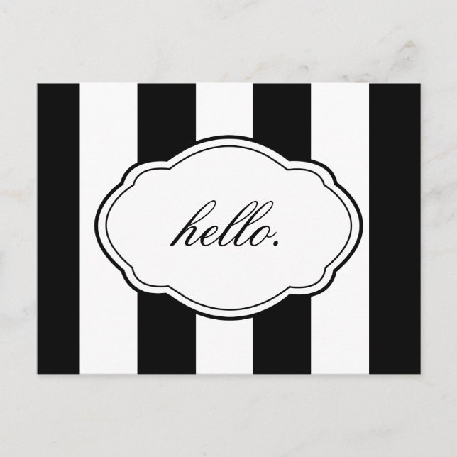 Anpassbare Schwarz/Weiß-Etikett-Postkarte Postkarte (Vorderseite)