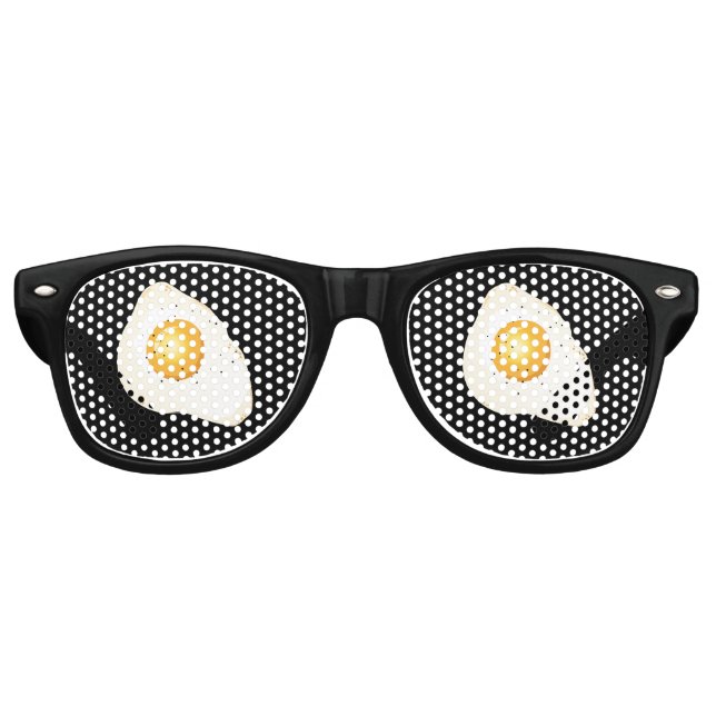 Anpassbare schwarze Hintergrundfarbe - Fried egg Sonnenbrille (Vorderseite)