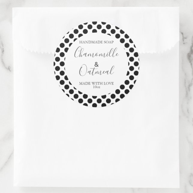 Anpassbare Seifenbeschriftungsmuster Moderne Runder Aufkleber (Tasche)