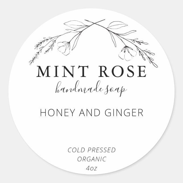 Anpassbare Seifenmarken Runder Aufkleber (Vorderseite)
