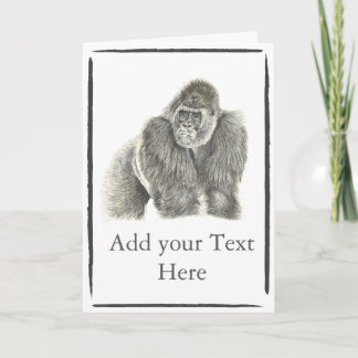Anpassbare Silberrücken-Gorilla-Karte Karte