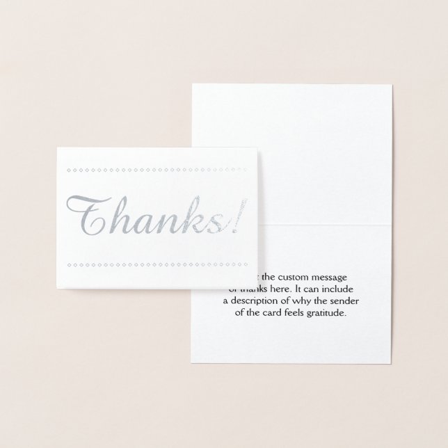 Anpassbare Silver Foil "Danke!" Karte (Anzeige)
