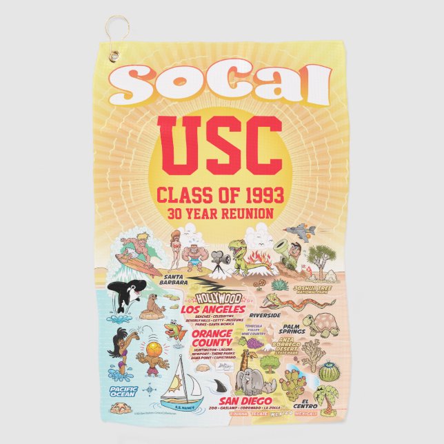 Anpassbare SoCal Golfhandtuch (Vorderseite)