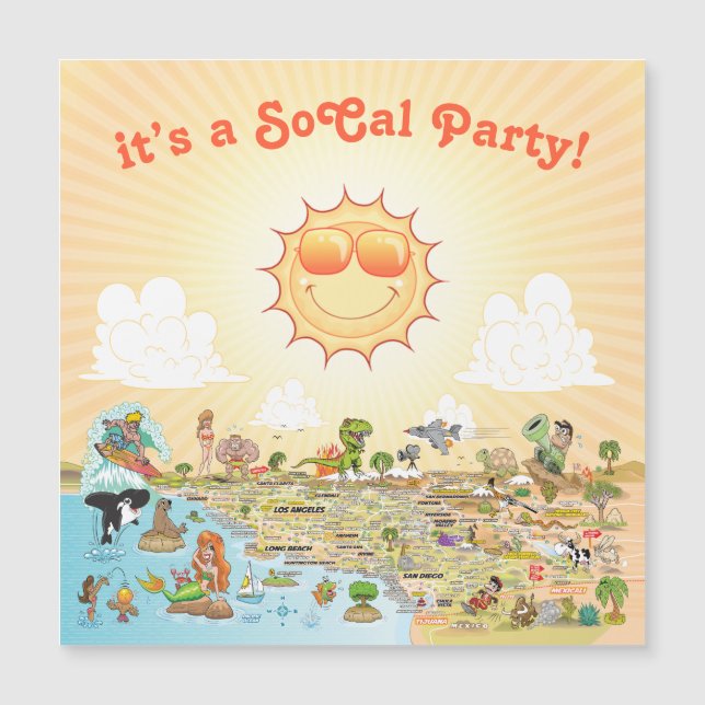 Anpassbare SoCal-Magnet-Karte Magnetkarte (Vorderseite)