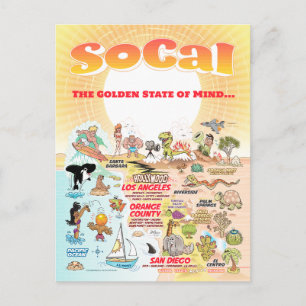 Anpassbare SoCal-Postkarte Postkarte