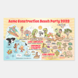 Anpassbare SoCal Rechteckiger Aufkleber