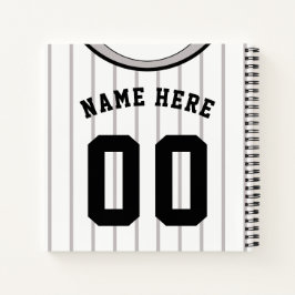 Anpassbare Softball Baseball Pinstripe Jersey Notizbuch