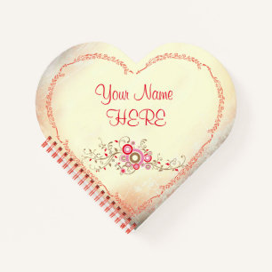 Anpassbare Spiralherz-Notizbuch Notizbuch