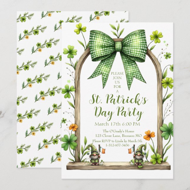 Anpassbare St. Patrick's Day-Einladung Einladung (Vorne/Hinten)