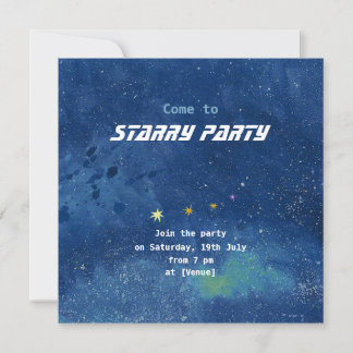 Anpassbare Starry Sky Illustration Einladung