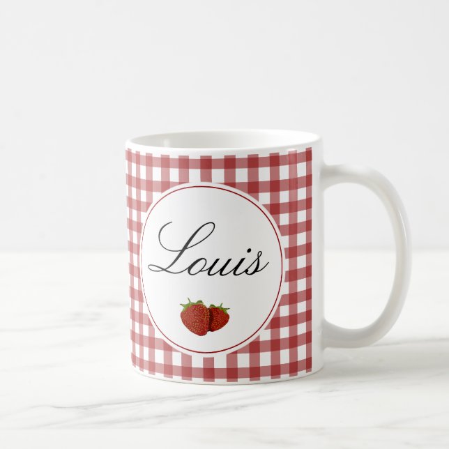Anpassbare süße Erdbeere Kaffeetasse (Rechts)