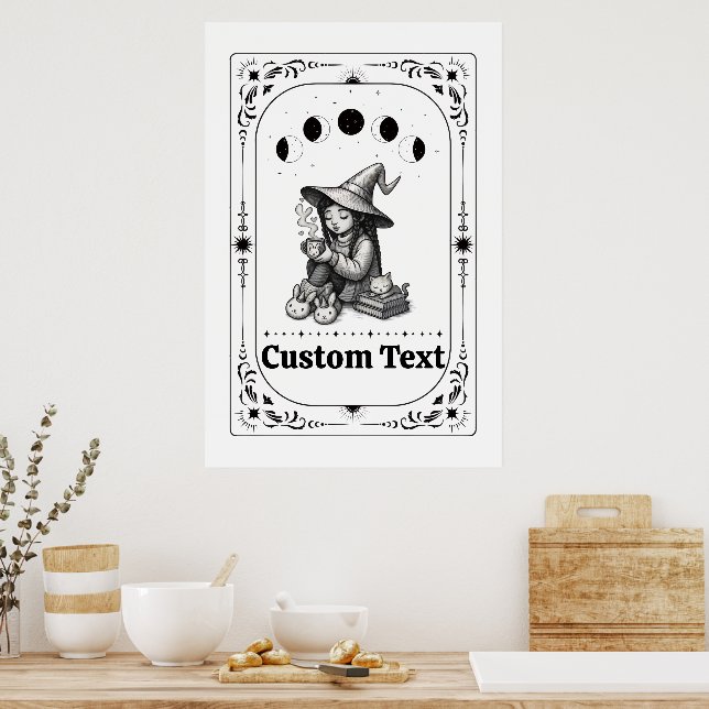 Anpassbare Tarot Whimsy Zodiac Sternzeichen Hexe Poster (Küche)