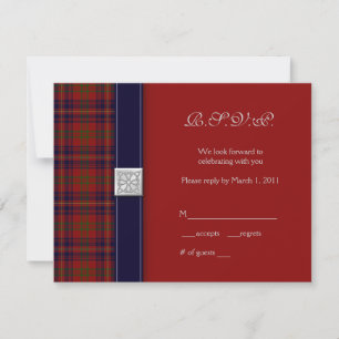 Anpassbare Tartan-keltische Antwortkarte RSVP Karte