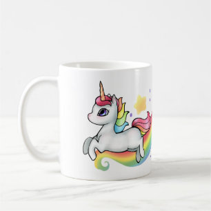 Anpassbare Tasse von Unicorn und Regenbogen