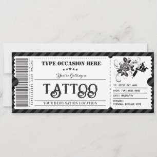 Anpassbare Tattoo-Geschenkgutschein-Vorlage Einladung