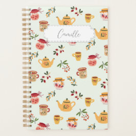 Anpassbare Teezeit Nahtloses Muster Planer