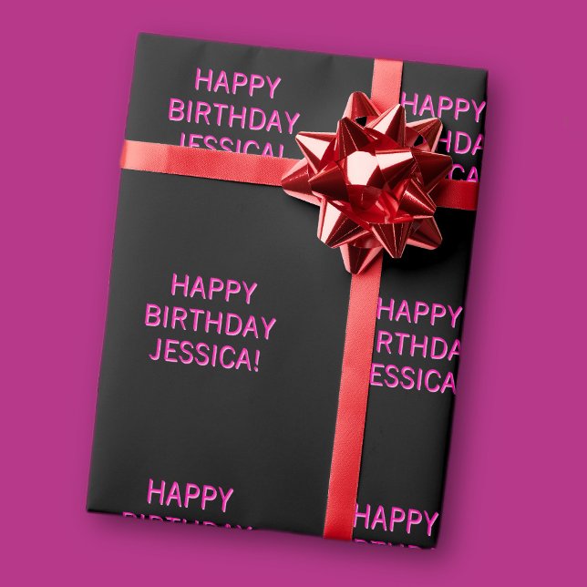 Anpassbare Textglücke zum Geburtstag zu jedem Name Geschenkpapier (Von Creator hochgeladen)