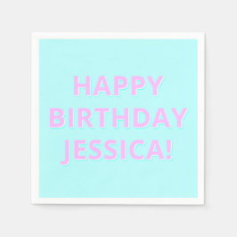 Anpassbare Textglücke zum Geburtstag zu jedem Name Serviette