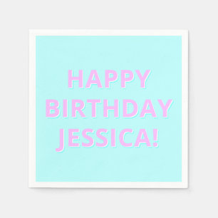 Anpassbare Textglücke zum Geburtstag zu jedem Name Serviette