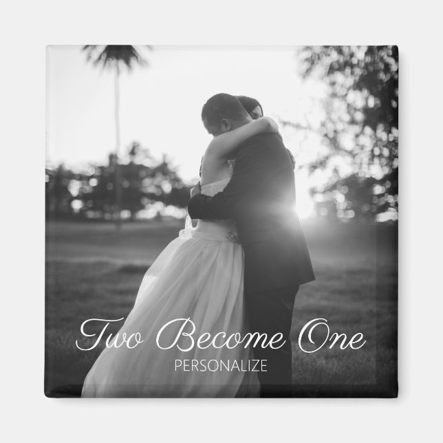 Anpassbare Texthochzeitschrift Magnet (Vorne)