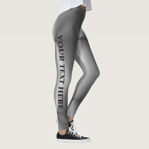 Anpassbare Textnamen Moderne Frauen Silver Look Leggings