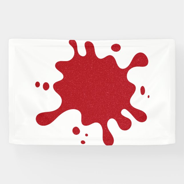 Anpassbare Tomatenroter Splash auf weißem Banner (Horizontal)