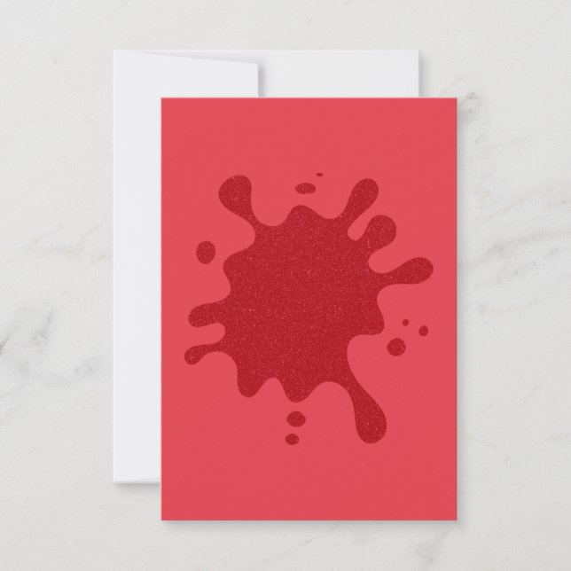 Anpassbare Tomato Red Splash RSVP Karte (Vorderseite)