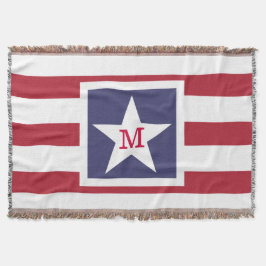 Anpassbare U.S.A.-Flag-Monogramm Decke