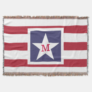 Anpassbare U.S.A. Flag-Monogramm Decke
