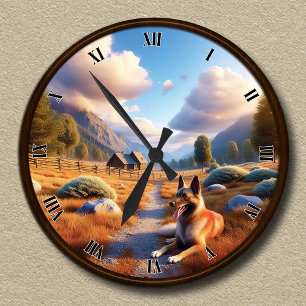 Anpassbare Uhr mit belgischem Malinois