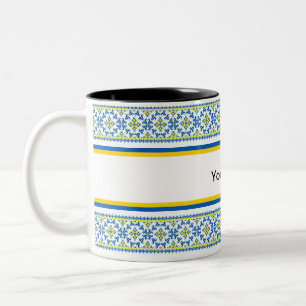 Anpassbare ukrainische Vyshyvanka Stickerei Mug Zweifarbige Tasse