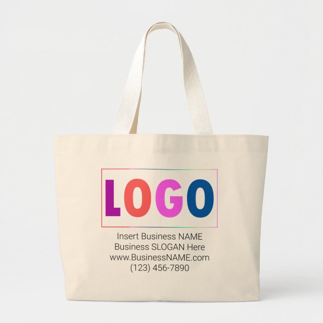 Anpassbare Unternehmens-, Corporate-Logo-Vorlage Jumbo Stoffbeutel (Vorne)