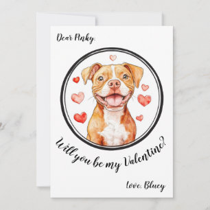 Anpassbare Valentinstagskarte Pittbull Feiertagskarte