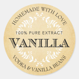 Anpassbare Vanilla Extract-Bezeichnung VE005_01rdc Runder Aufkleber