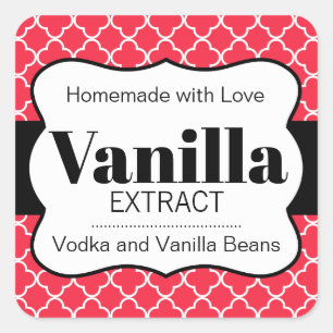 Anpassbare Vanilla Extract Label 31. Quadratischer Aufkleber
