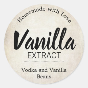 Anpassbare Vanilla Extract Label BL_02rdbk Runder Aufkleber