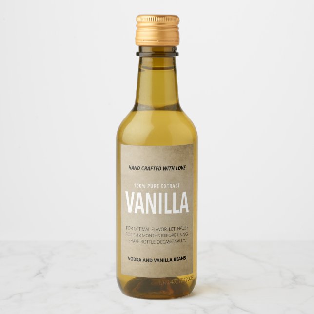 Anpassbare Vanilla Extract Label VE006_1 Weinetikett (Vorderseite)