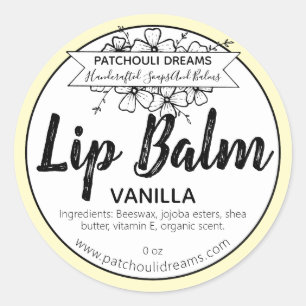 Anpassbare Vanilla Lip Balm Label Handmade Runder Aufkleber