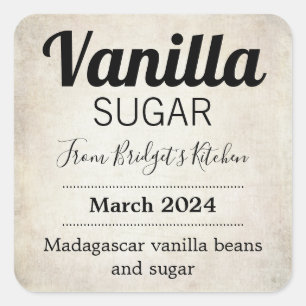 Anpassbare Vanilla Zucker BL_01sq Quadrat Sticker