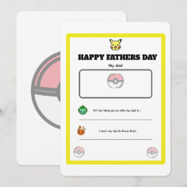 Anpassbare Vatertag-Pokémon-Karte Einladung
