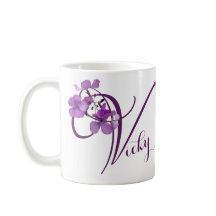 Anpassbare Vicky Name hübsch lila Blumengürtel