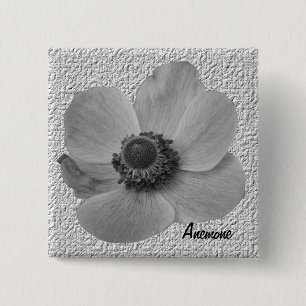 Anpassbare Vintage-Anemone-Taste Button